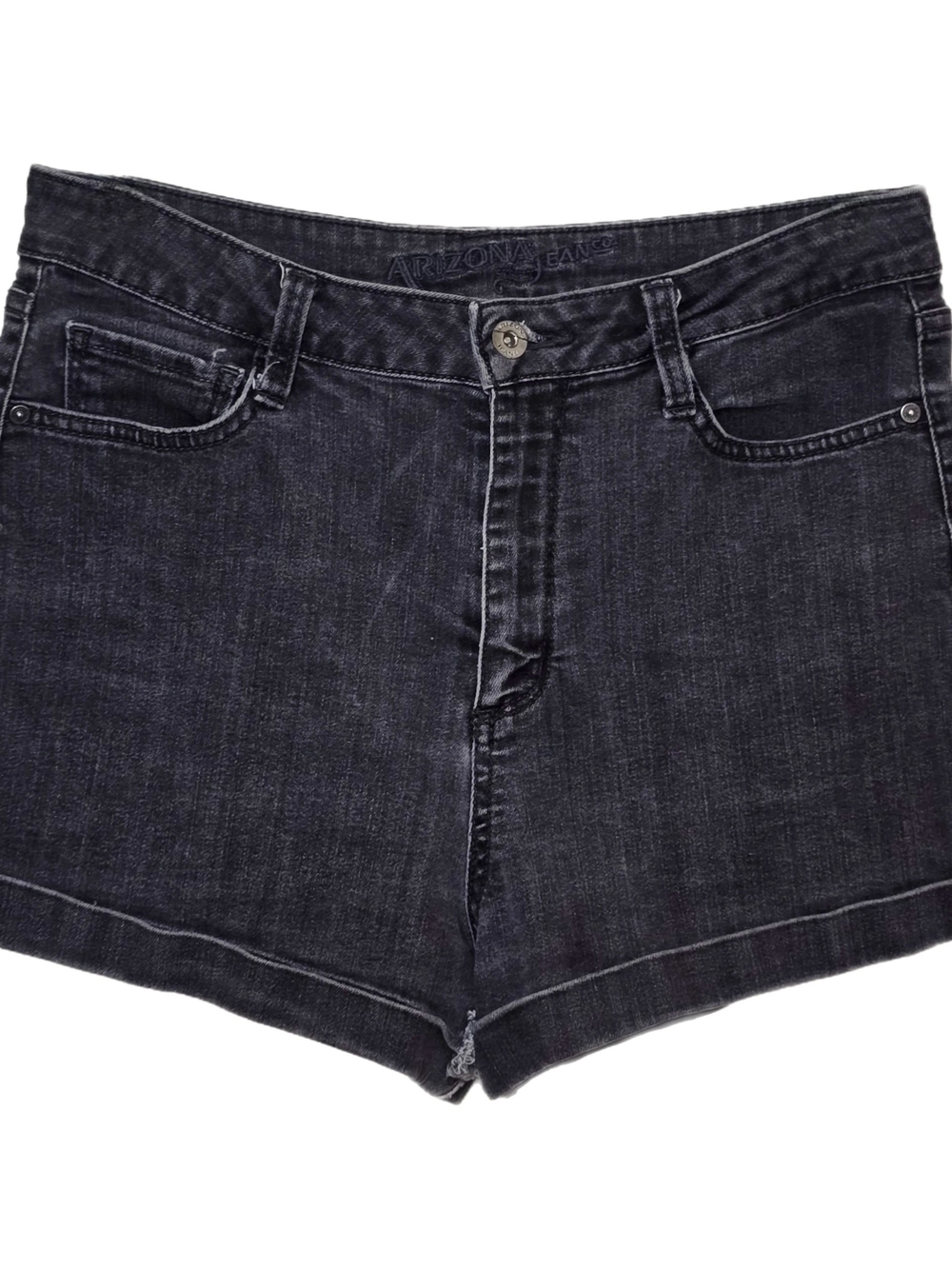 Arizona Jeans Co. Black Distressed Denim Size 11 Y2K Cuffed Shorts